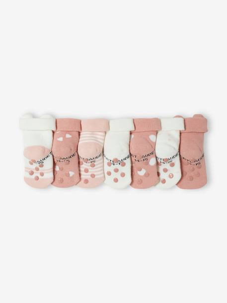 7er-Pack Mädchen Baby Stoppersocken mit Katze Oeko-Tex rosa 3