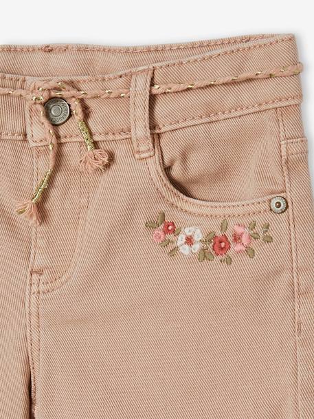 Mädchen Shorts mit Blumenstickerei - pfirsich - 3