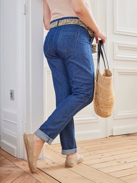 Umstands-Jeans mit Paperbag-Bund dark blue 3