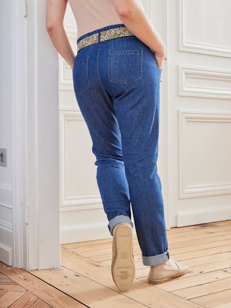 Umstands-Jeans mit Paperbag-Bund - dark blue - 2