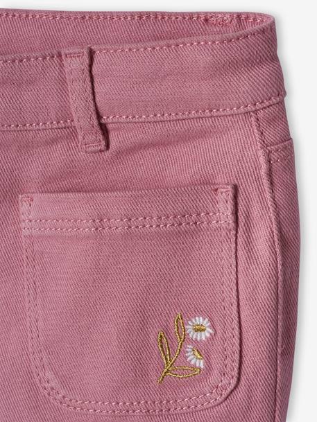 Mädchen Shorts mit Glanzstickerei dunkelrosa+moosgrün 4