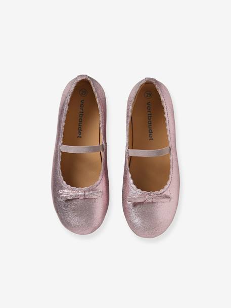 Mädchen Ballerinas beige metallic+marine+rosa 25