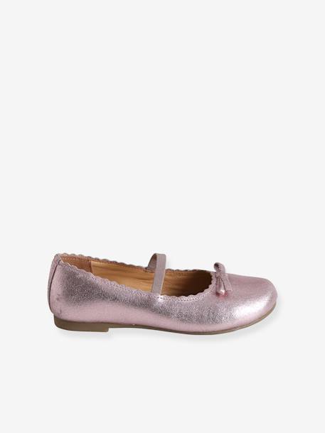 Mädchen Ballerinas - beige metallic+marine+rosa - 26