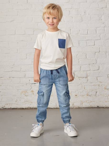 Jungen Cargo-Jeans mit Dehnbund Oeko-Tex blue stone+double stone 17