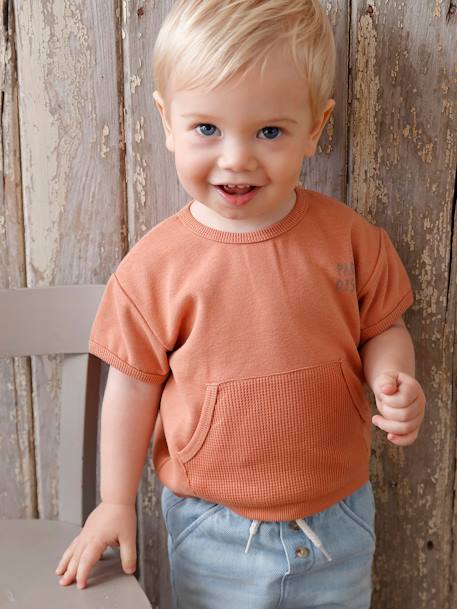 Baby Sweatshirt mit kurzen Ärmeln rostbraun 2