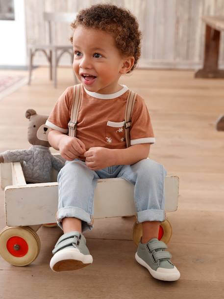 Baby Jeans mit Hosenträgern - bleached - 3