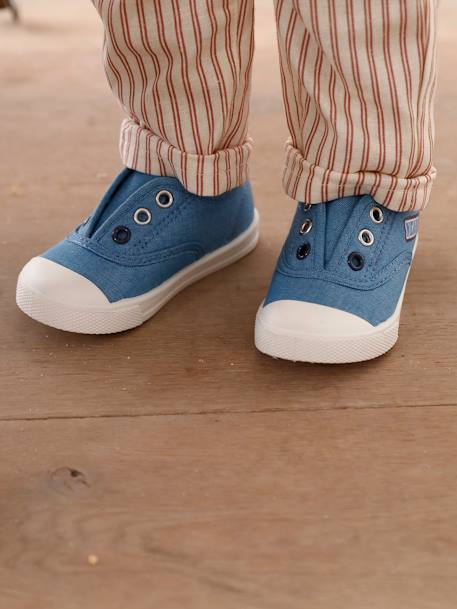 Baby Stoff-Sneakers mit Gummizug blau 1