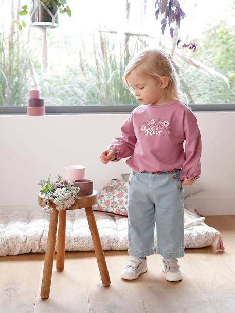 Baby Sweatshirt, bedruckt - dunkelrosa - 9