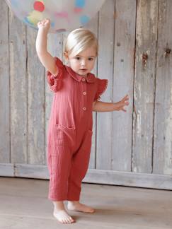 Babymode-Mädchen Baby Overall, Schmetterlingsärmel mit Stickerei