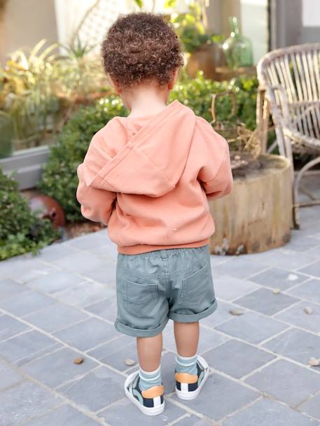 Jungen Baby Shorts mit Dehnbund Oeko-Tex beige+camelfarben+graugrün 14