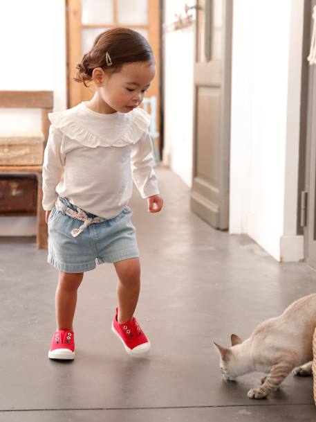 Baby Paperbag-Shorts mit Stoffgürtel bleached 9