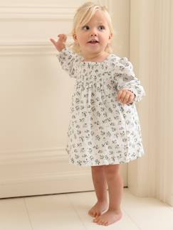 Babymode-Gesmoktes Mädchen Baby Kleid