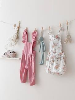 -Baby Latzhose mit Volants, Leinen-Mix