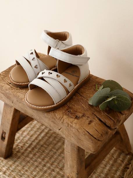 Mädchen Baby Sandalen mit Klett - weiß - 6