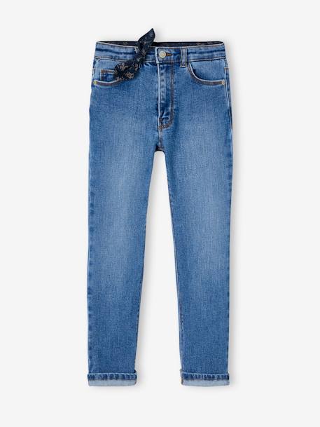 Gerade Mädchen Jeans, Zierschleife - blue stone - 5