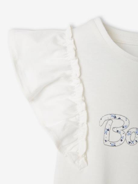 Mädchen T-Shirt mit Volantärmeln - weiß/bonheur - 3