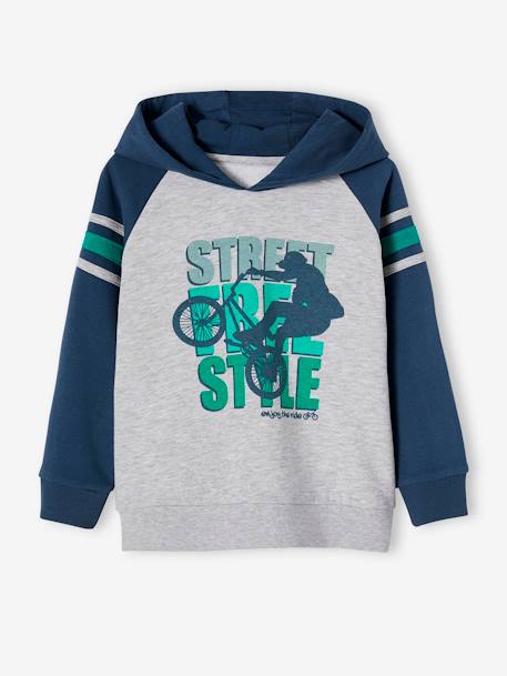 Jungen Kapuzensweatshirt mit Print - nachtblau - 1