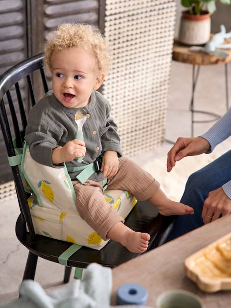 Kinder Stuhl-Sitzerhöhung EASY UP BABYTOLOVE dunkelblau gestreift+grau/sterne+weiß bedruckt zitronen 15