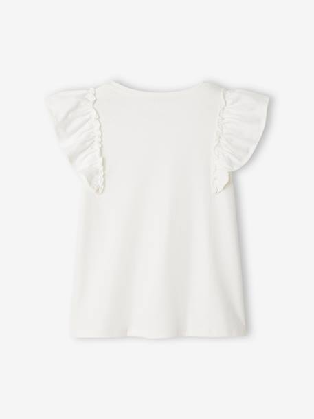 Mädchen T-Shirt mit Volantärmeln - wollweiß - 2