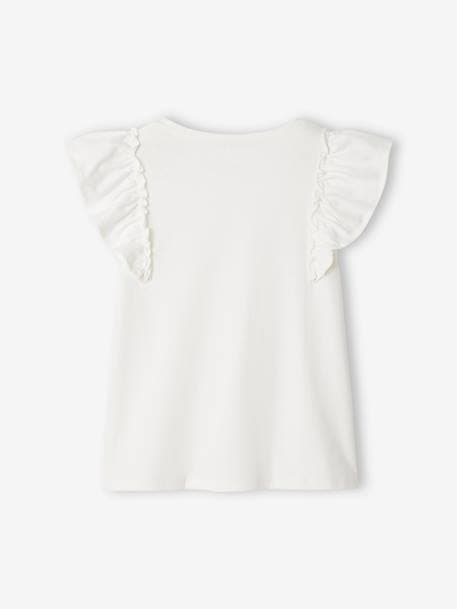 Mädchen T-Shirt mit Volantärmeln - weiß/bonheur - 2