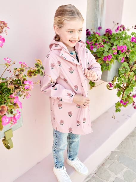 Mädchen Regenjacke, Blumen gelb bedruckt+rosa bedruckt+salbeigrün 7