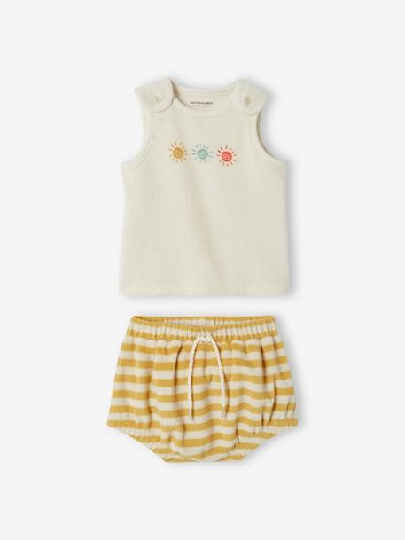 Baby-Set: Top & Shorts gelb 1