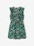 Mädchen Kleid mit Volants Oeko-Tex - grün bedruckt+hellblau+rosa - 1