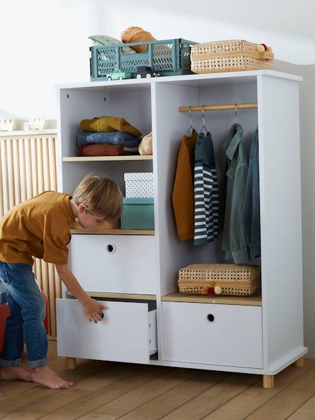 Kinderzimmer Schrank PTILOU - weiß/natur - 5