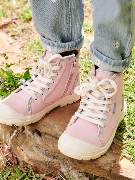 Kinder High-Sneakers mit Reißverschluss rosa 2