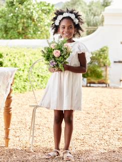 Maedchenkleidung-Kleider-Mädchen Festkleid mit Glanzstreifen