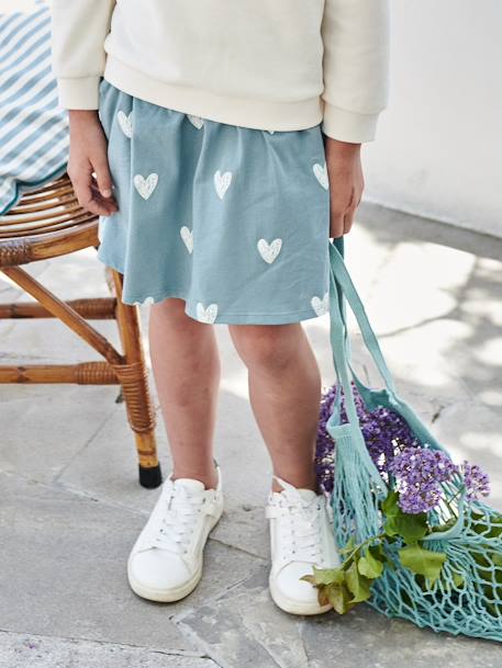 Mädchen Rock BASIC Oeko-Tex - blau gestreift+graugrün+graugrün geblümt gänseblümchen+petrol/gelbe vogel+rosa+wollweiß+zartrosa - 9