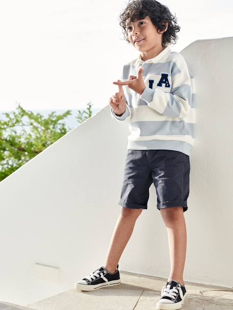 Jungen Chino-Shorts Oeko-Tex, Bundweite verstellbar beige+blau+graublau+grün+rot 6