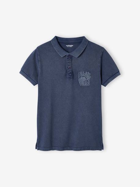 Jungen Poloshirt mit Stickerei - dunkelblau - 1