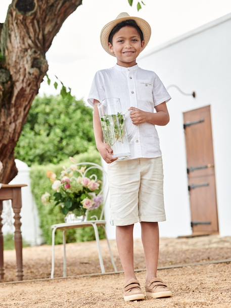 Festliche Jungen Shorts, Bundweite verstellbar blau+hellbeige+marine+salbeigrün 6