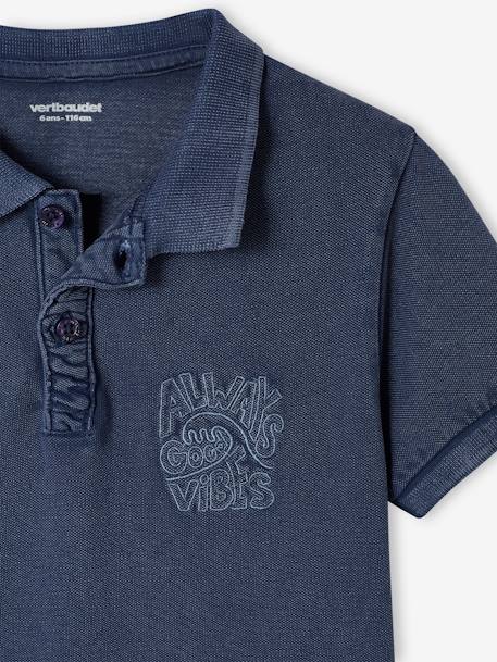 Jungen Poloshirt mit Stickerei - dunkelblau - 3