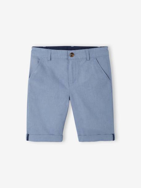 Festliche Jungen Shorts, Bundweite verstellbar blau+hellbeige+marine+salbeigrün 1