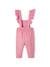 Baby Latzhose mit Volants, Leinen-Mix - rosa - 3