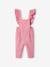 Baby Latzhose mit Volants, Leinen-Mix - rosa - 2