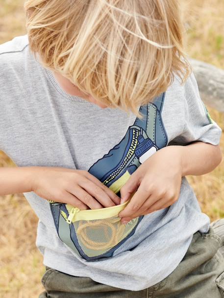 Jungen T-Shirt mit Fake-Bag grau meliert 1