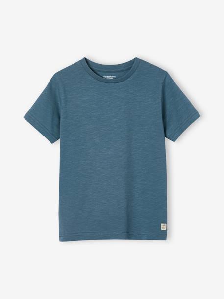 Jungen T-Shirt BASIC, personalisierbar Oeko-Tex blaugrau+bordeaux+graugrün+mandarine+marine+türkis+wollweiß 1