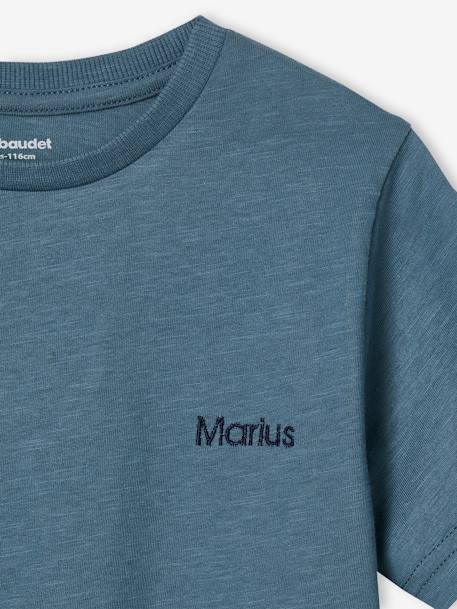 Jungen T-Shirt BASIC, personalisierbar Oeko-Tex - blaugrau+bordeaux+graugrün+mandarine+marine+wollweiß - 4