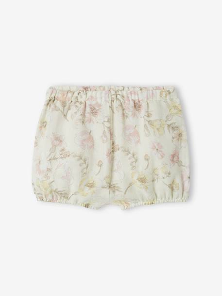 Festliche Baby Shorts aus Musselin wollweiß 1