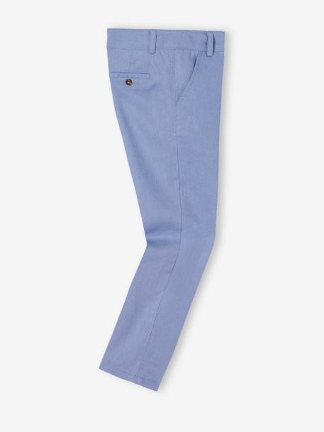 Festliche Jungen Chinohose - blau+hellbeige+marine - 4