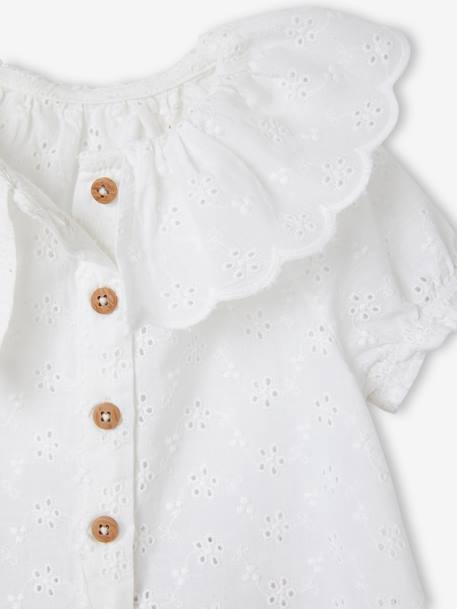 Mädchen Baby-Set: Bluse, Shorts & Haarband - weiß/rosa - 5
