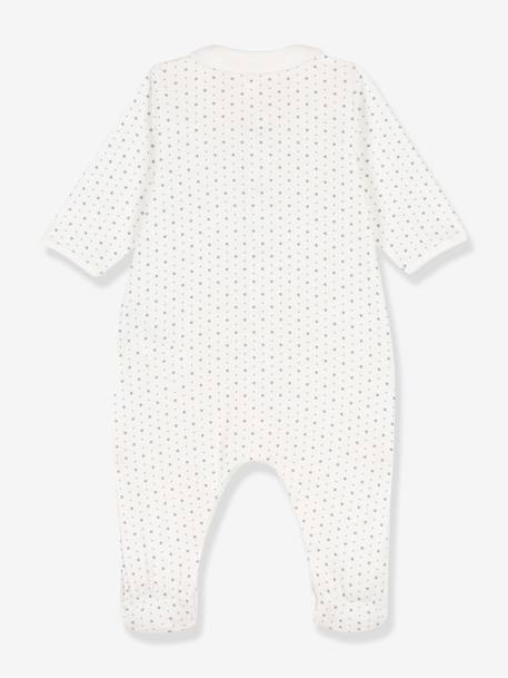 Baby Strampler mit Bubi-Kragen PETIT BATEAU, Bio-Baumwolle Oeko-Tex weiß/sterne 2