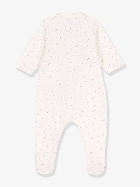 Baby Strampler mit Reißverschluss PETIT BATEAU, Bio-Baumwolle Oeko-Tex weiß/sterne 2