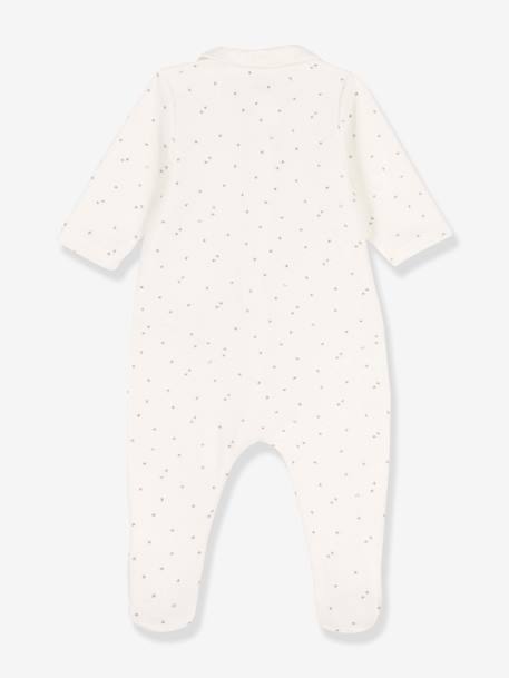 Baby Strampler mit Reißverschluss PETIT BATEAU, Bio-Baumwolle - weiß/sterne - 2
