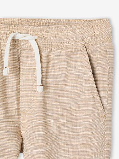 Jungen 3/4-Hose, Beinlänge verstellbar Oeko-Tex beige meliert+hellblau 6