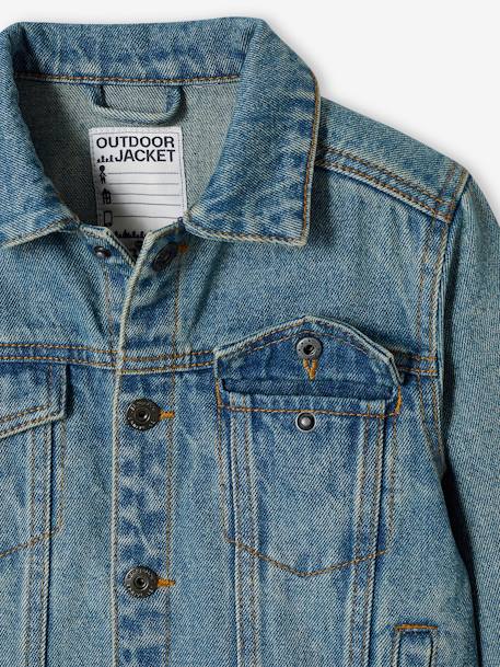 Kinder Oversized-Jeansjacke waterless Oeko-Tex, personalisierbar blue stone 10