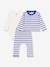 3-teiliges Baby-Set PETIT BATEAU, Bio-Baumwolle Oeko-Tex blau gestreift+weiß 1